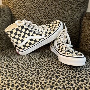 Women’s Checkered High Top Vans Size 6.5